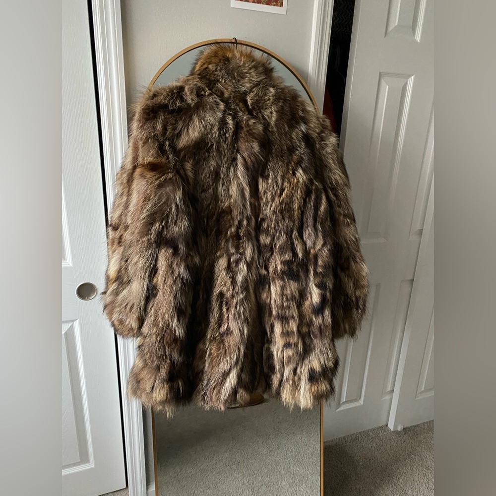 Vintage Genuine Raccoon Fur Coat